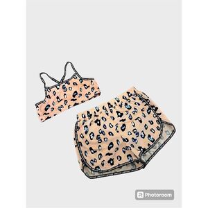 Ideology Pink & Blue 'Limitless' Leopard Set‎